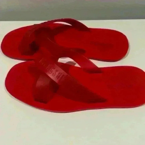 BIKKEMBERGS women red flip flops size 41 - made in Italy - Picture 6 of 9